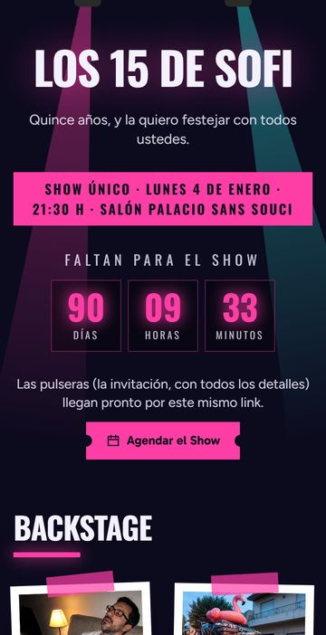 El save the date del estilo 15 Años