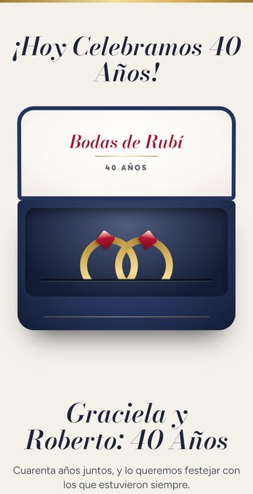 El Día: la invitación digital de aniversario de casados, estilo Aniversario