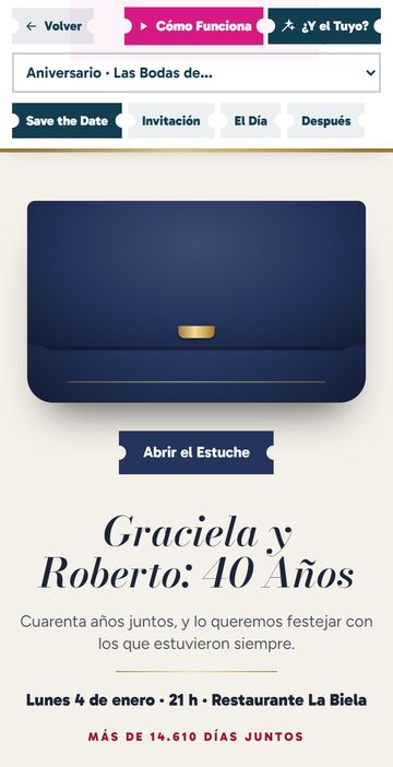 El save the date del estilo Aniversario
