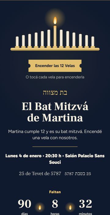 El save the date del estilo Bat Mitzvá