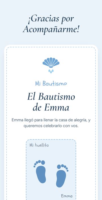 Después: la invitación digital de bautismo, estilo Bautismo