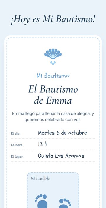 El Día: la invitación digital de bautismo, estilo Bautismo