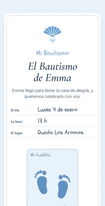 El save the date del estilo Bautismo