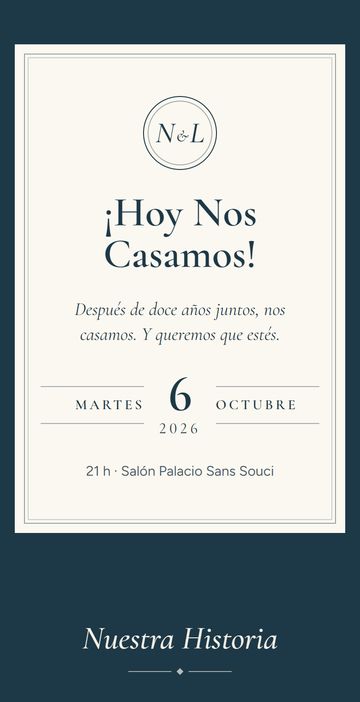 El Día: la invitación digital de casamiento, estilo Casamiento
