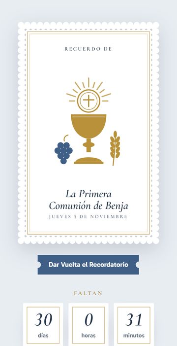 La invitación digital de primera comunión