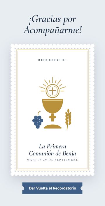 Después: la invitación digital de primera comunión, estilo Comunión