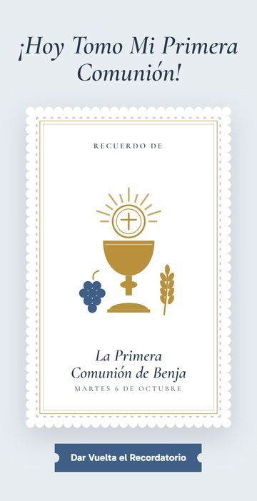 El Día: la invitación digital de primera comunión, estilo Comunión