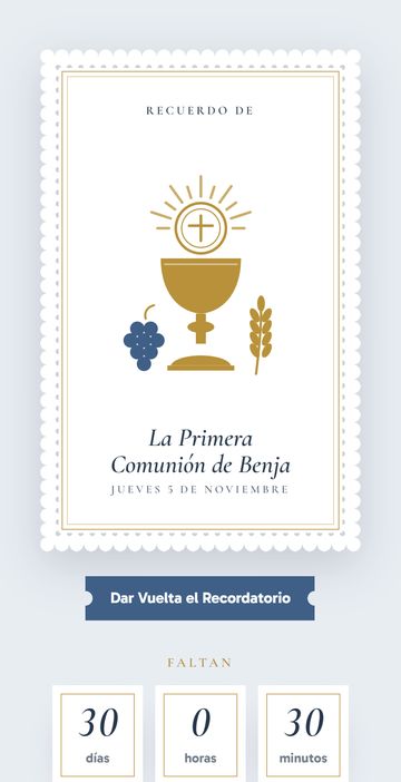 La invitación digital de primera comunión, estilo Comunión