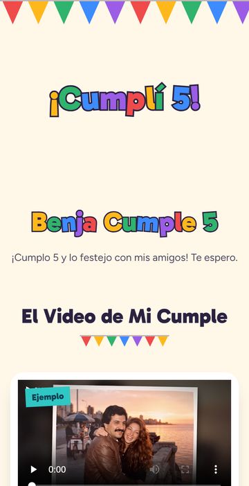 Después: la invitación digital de cumpleaños infantil, estilo Cumple Infantil