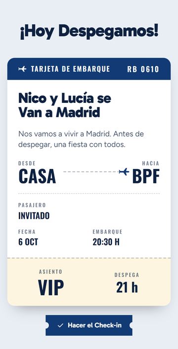 El Día: la invitación digital con tarjeta de embarque, estilo Embarque
