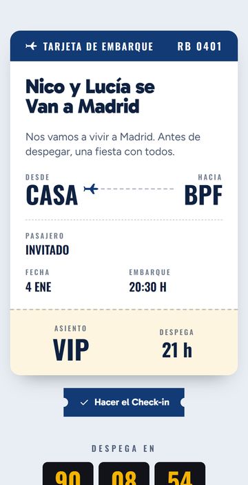 El save the date del estilo Embarque