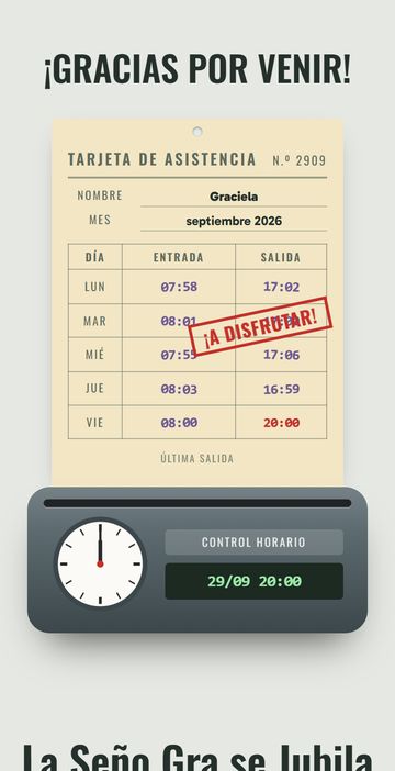 Después: la invitación digital de jubilación, estilo Jubilación