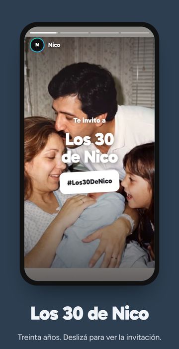 La invitación digital de cumpleaños estilo años 2010