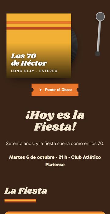 El Día: la invitación digital de cumpleaños estilo años 70, estilo Los 70