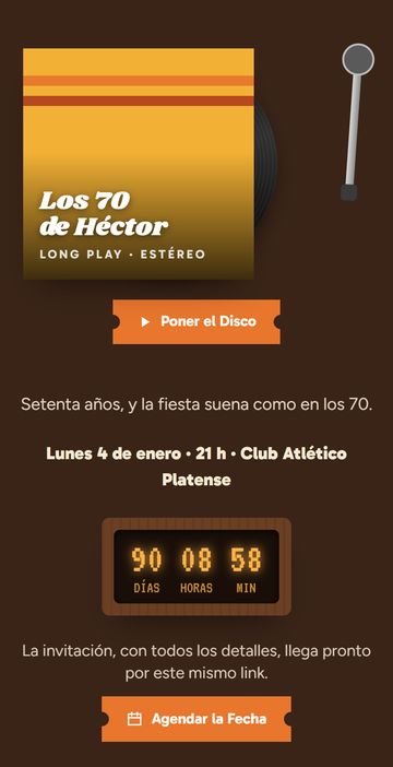 El save the date del estilo Los 70