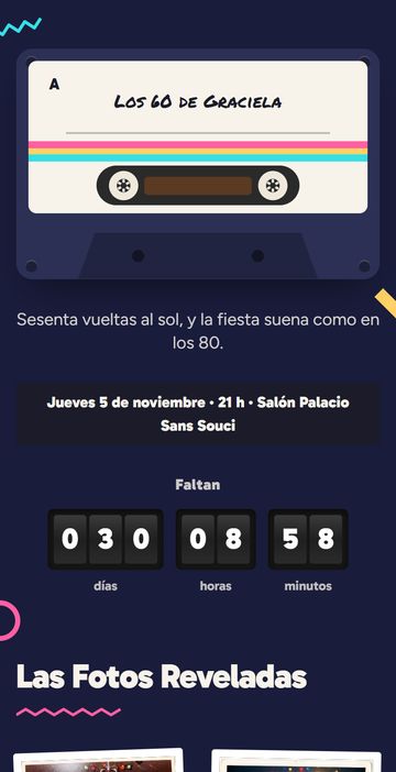 La invitación digital de cumpleaños estilo años 80