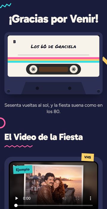 Después: la invitación digital de cumpleaños estilo años 80, estilo Los 80