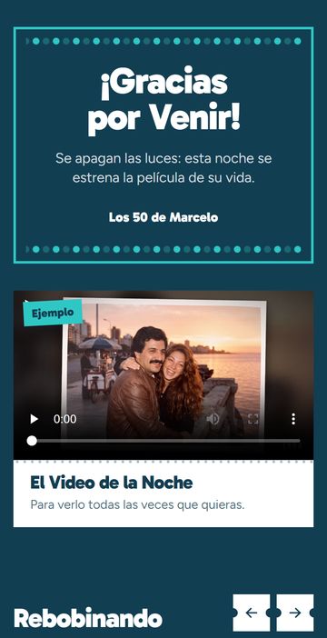 Después: la invitación digital estilo noche de estreno, estilo Rebobinarte