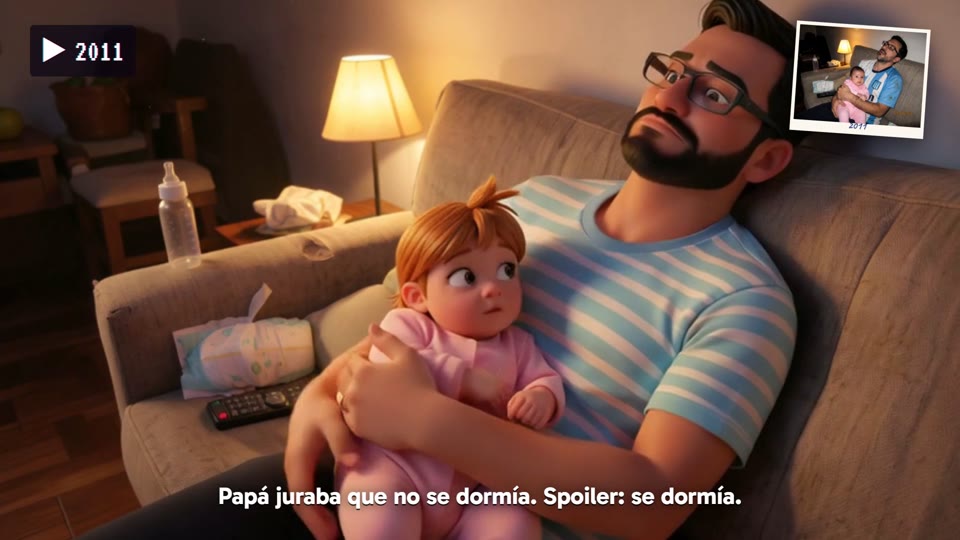 Papá Dormido, en el video
