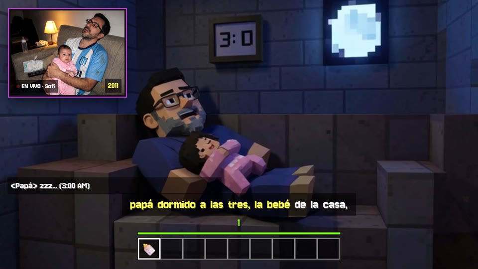 Papá Dormido, en el video